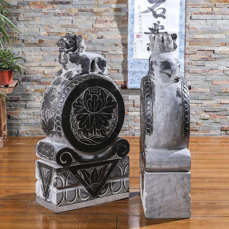 石雕门墩狮子青石抱鼓石仿古门口石鼓成对厂家现货出售做旧仿