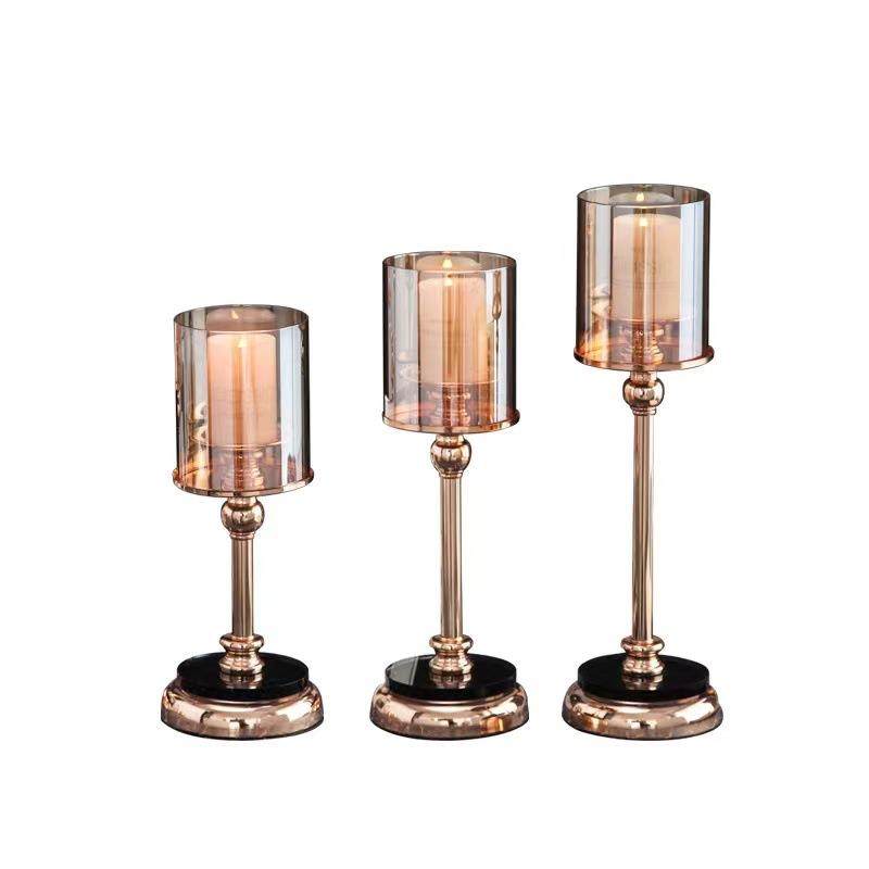 美式烛台摆件家居欧式晚餐浪漫蜡烛台餐桌创意圣诞摆件北欧装饰