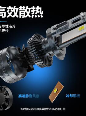 TGZ双铜管100W改装led大灯超亮汽车风扇铜片铝材冷却h4 h7前照灯