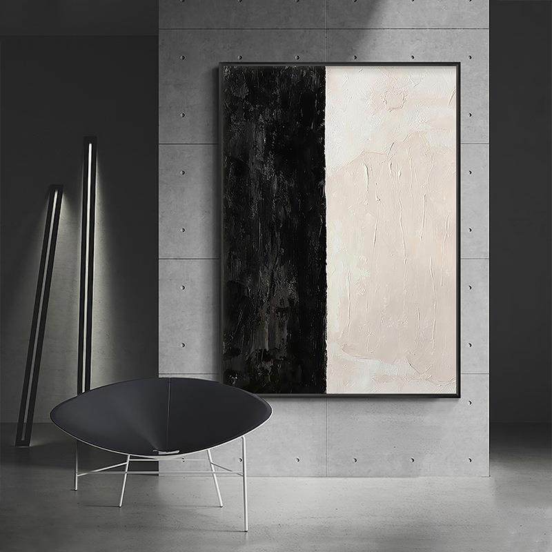 黑白抽象创意简约样板房装饰画设计师别墅壁画民宿后现代玄关挂画