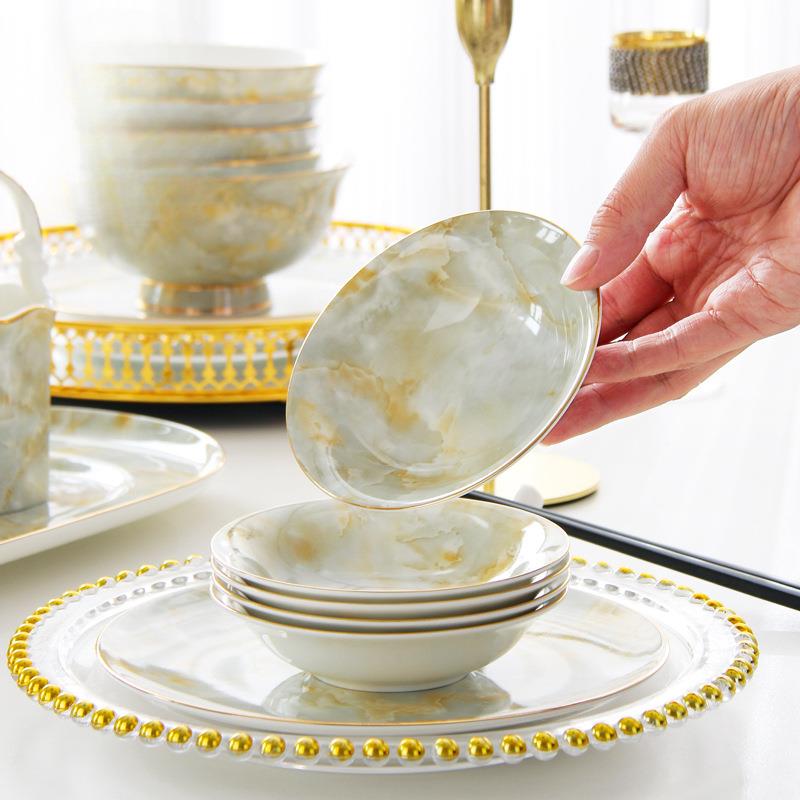 轻奢骨瓷5英寸吐骨碟蘸料碟调醋碟味碟陶瓷家用小盘子骨碟深碟