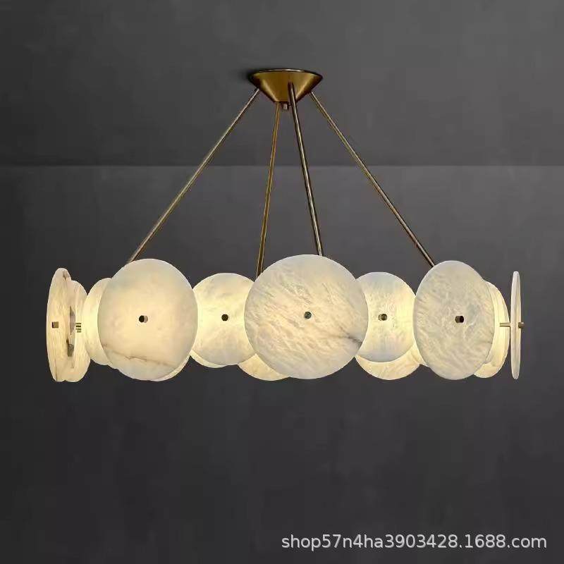 西班牙云石吊灯现代法式轻奢客厅灯北欧简约卧室餐厅大气别墅灯具