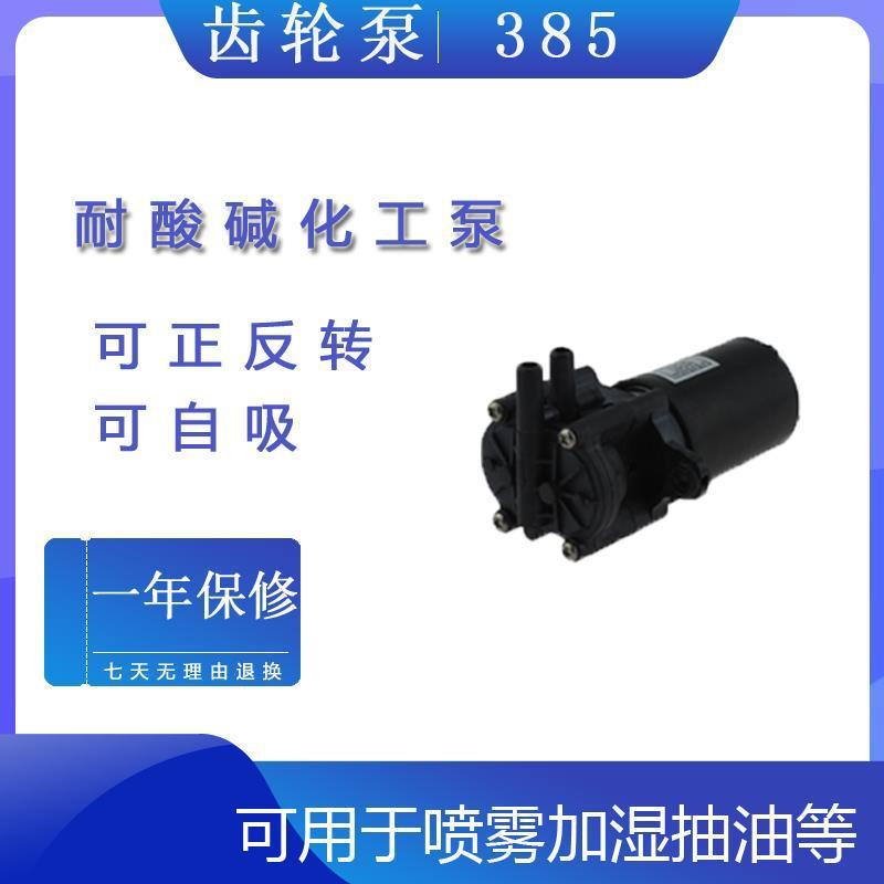 385微型齿轮泵高温耐腐蚀12V直流自吸泵正反转循环泵抽水泵抽油泵