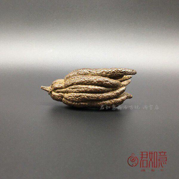 实心南方工艺品 寓意佛手特产茶茶宠铜宠艺把件佛手瓜铜摆件