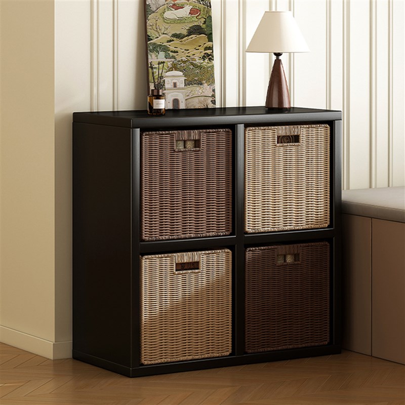 实木格子柜e书架落地置物架书柜储物柜一体靠墙家用收纳自由组合