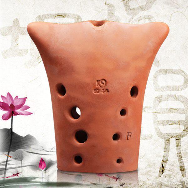 十 埙孔专业谷可 双陶 牛头 熏烧原色红埙可吸水埙腔埙吸水空演奏