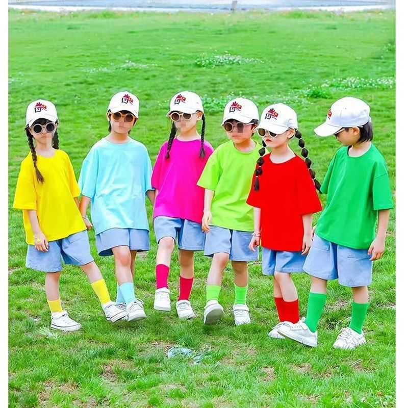 六一儿童糖果色披肩演出班服新款幼儿园园服毕业照小学生啦啦队服