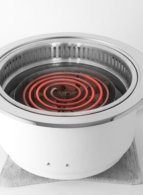 电烤炉韩式嵌入式商用无烟烧烤炉自助餐圆形下排式烤肉炉家用