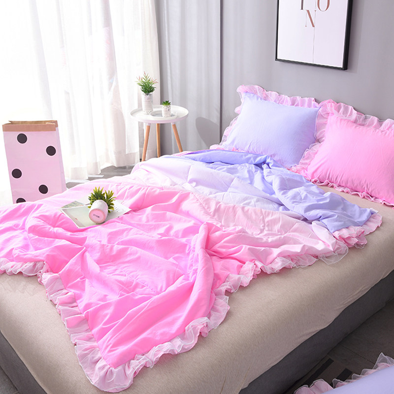 水洗棉空调被夏凉被双人夏季薄被子少女心糖果渐变色单人学生夏被,床上用品,化纤被,淘宝优惠券,粉丝福利购,淘宝优惠卷