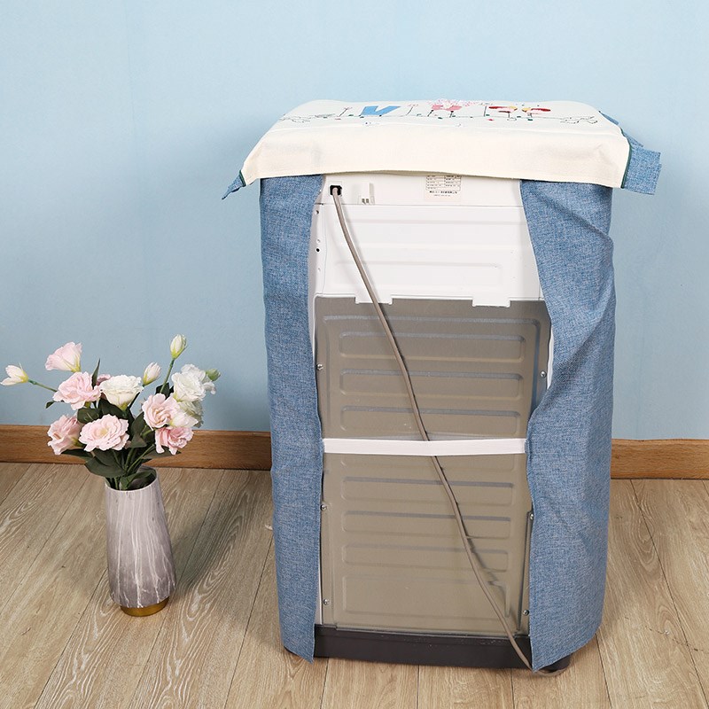 布艺洗衣机防尘罩防水防晒波轮式上开盖布洗衣机套全自动洗衣机罩