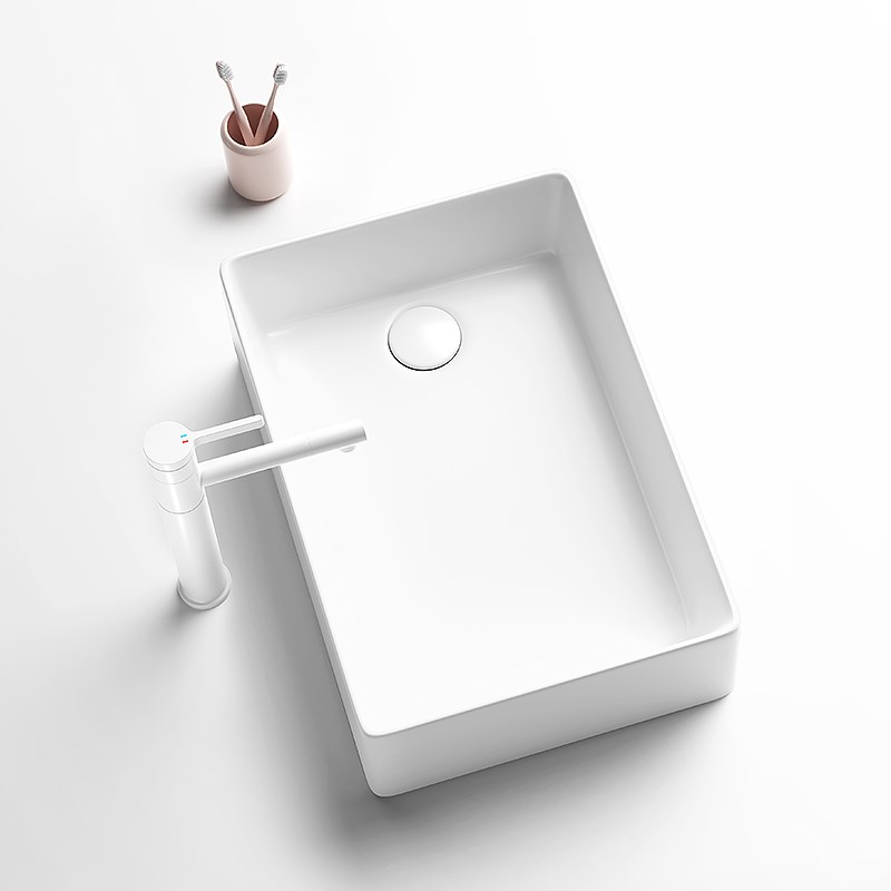 阳台洗手盆单盆洗衣机台上盆左右侧下水家用陶瓷洗脸盆侧排水偏口