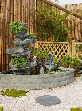 庭院假山流水喷泉k循环水景观装饰品生财摆件阳台鱼池造景室外花