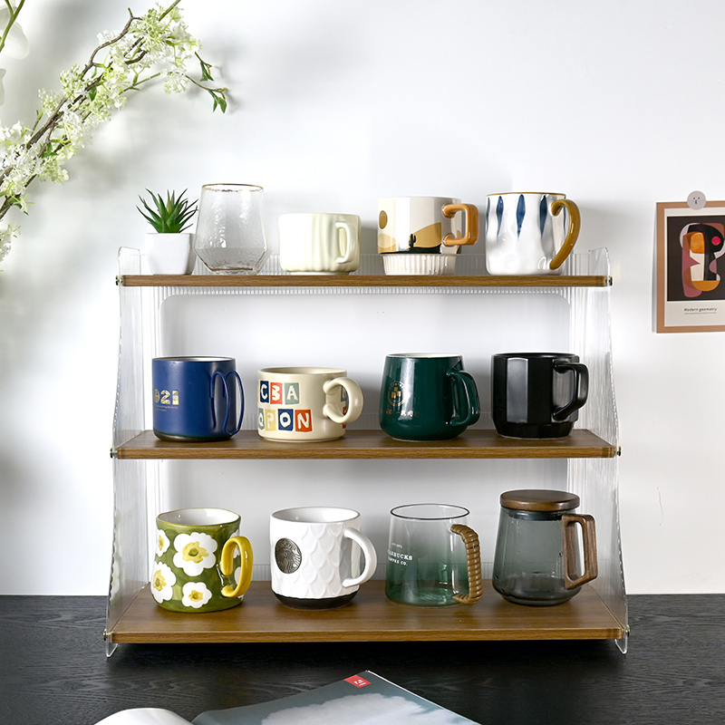 亚克力杯架置物架水吧台水杯茶杯口杯咖啡杯马克杯多层杯子收纳柜