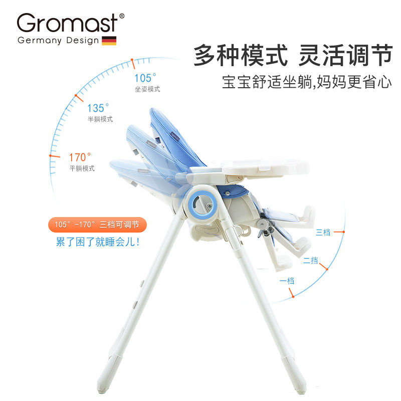 Gromast宝宝餐椅多功能婴儿可折叠便携式坐椅儿童吃饭餐桌座椅