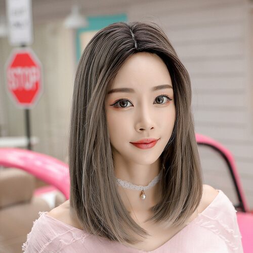 假发女短b发全头套中长发自然中分刘海蓬松修脸少女锁骨发短直发