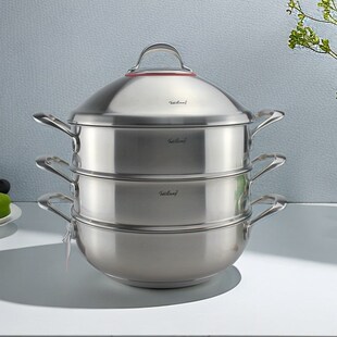 菲仕朗18-10不锈钢蒸锅笼屉304焖炖煮炒锅多功能火锅边炉28/30cm