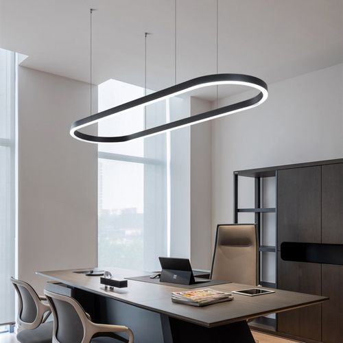 定制LED椭圆形办公室吊灯简约会议室方形商场超市吧台造型灯