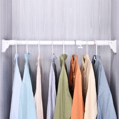 倍哥棒免钉免f打孔伸缩衣架挂衣杆衣橱衣柜横杆浴帘杆晾衣架免打