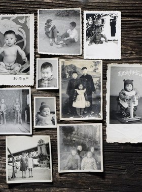 民俗老物件怀旧收藏老照片知青下乡黑白相M片装饰旧货收藏品摆件