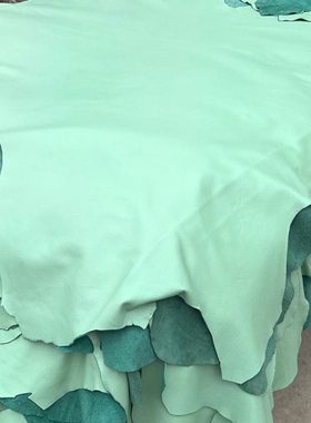 绿色牛皮整张皮料1.5mm加厚头层牛皮汽车座椅沙发坐垫真皮革面料