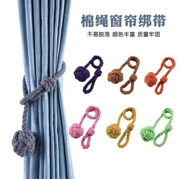 窗帘绑带 绑绳挂球手工编织田园挂绳窗帘扣 窗帘绑带配件,居家布艺,窗帘扣,淘宝优惠券,粉丝福利购,淘宝优惠卷
