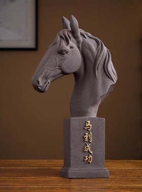 陶瓷马头摆件马到成功商务x礼品送领导高档办公室家居装饰品
