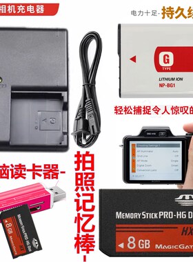 适用 索尼DSC-H10 H20 H3 H7 H9 H50照相机电池+充电器+8G记忆棒