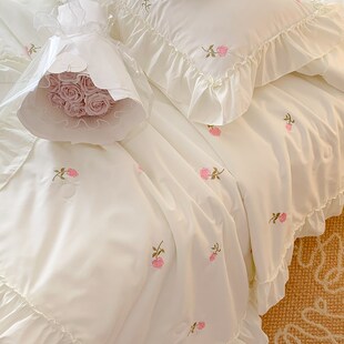 韩式 空调被非全棉可机洗薄被芯子 公主风夏凉被四件套花边夏季