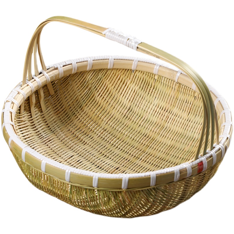 纯手工竹编制品 手提篮 家用编织收纳筐菜篮子购物篮水果篮馒头筐