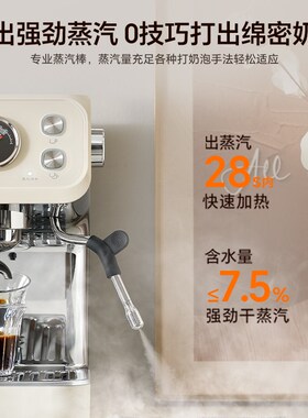 【国补15%】凯度小方糖MS1半自动咖啡机家用意式美式萃取奶泡机