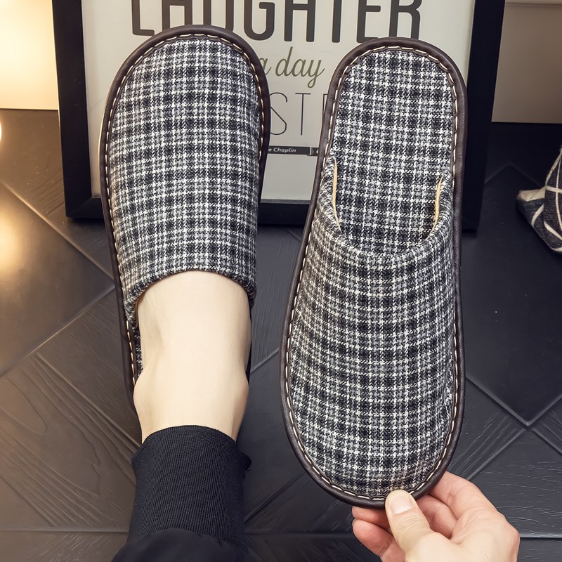 春秋冬季棉布拖鞋男女室内家居情侣防滑防臭静音软底居家用棉拖鞋