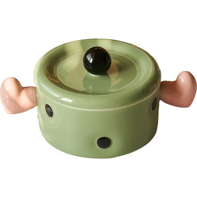 肆月泡面碗大容量宿舍学生带盖陶瓷双耳嗦粉面碗家用可微波炉加热