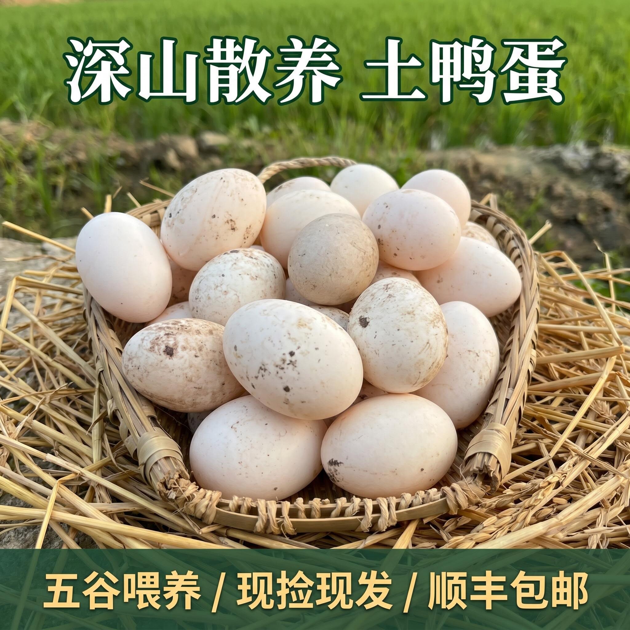 四川广安农村新鲜散养土鸭蛋