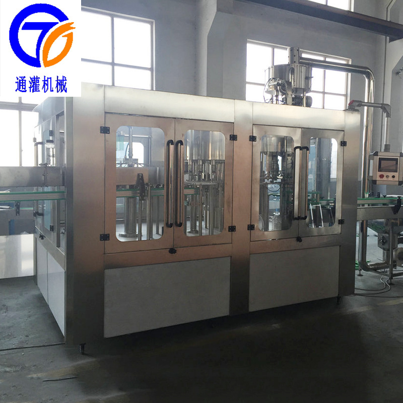 纯净水冲洗灌装旋盖灌装机 CGF18-18-6PET三合一液体灌装机