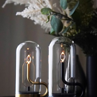 日式Ambientec Hymn酒吧客厅床头蜡烛火焰充电复古西餐厅玻璃台灯