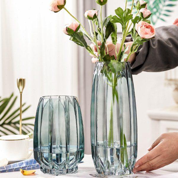 彩色玻璃花瓶摆件客厅插花透明水培富贵竹玫瑰水养大号北欧装饰,家居饰品,花瓶,淘宝优惠券,粉丝福利购,淘宝优惠卷