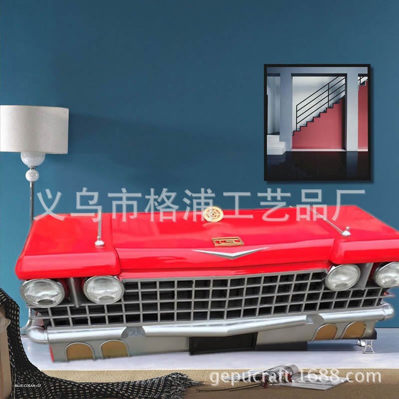 创意铁皮汽车造型电视柜储物柜 汽车主题酒吧T金属车头电视柜