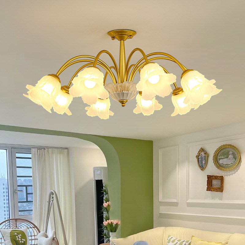 法式奶油风客厅吊灯n全屋家装网红温馨氛围吊灯创意花朵吊灯餐厅