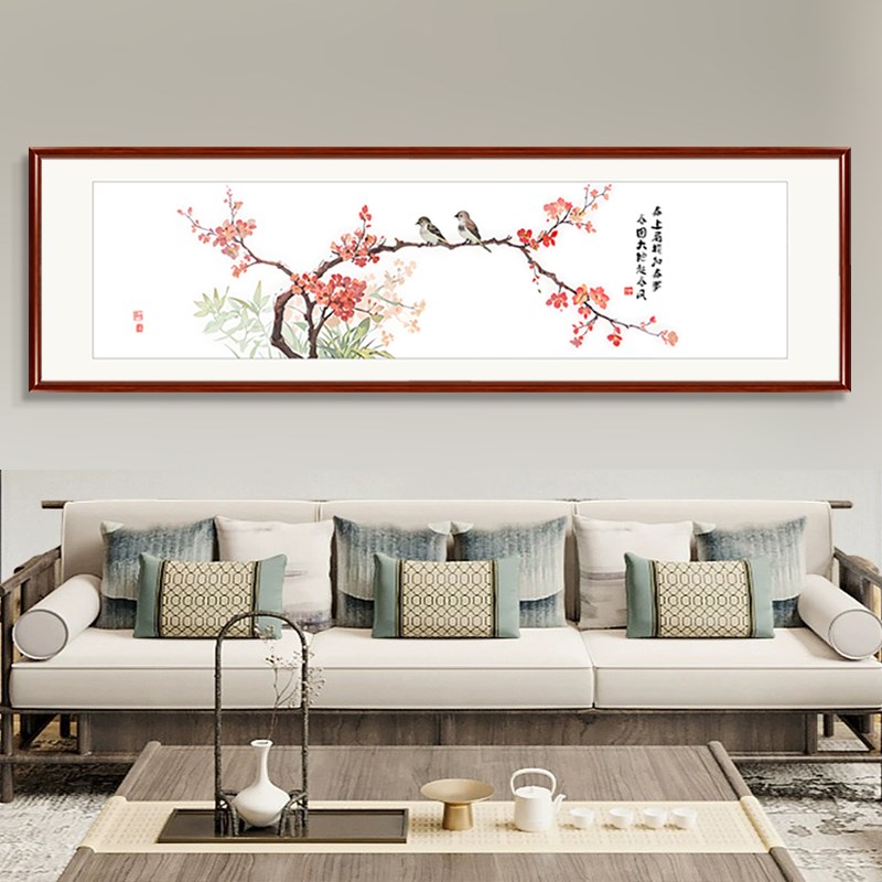 梅花国画花鸟画中k式客厅装饰画花开富贵卧室床头挂画水墨装饰挂