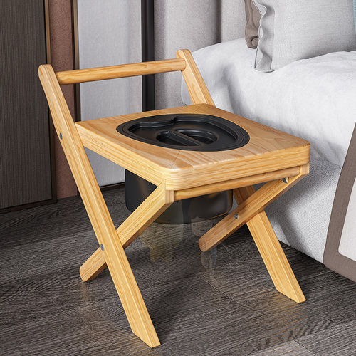 折叠实木坐便椅老人孕妇坐便器y厕所凳病人大便座椅木质坐便凳家