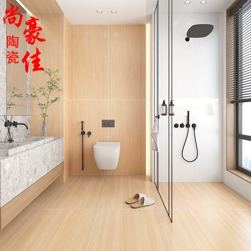 拉槽木纹砖600x1200客厅瓷砖卧室仿实木地砖Q酒店地板砖卫生间墙