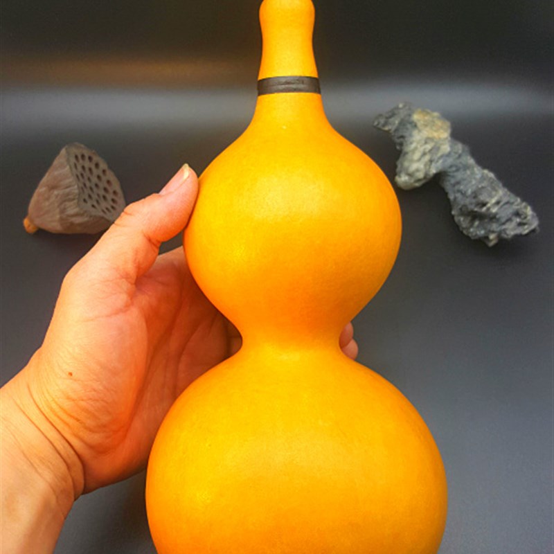 丰一阁 精品包浆天然本长酒葫z芦内置防水蜂蜡酒具摆件葫芦把件
