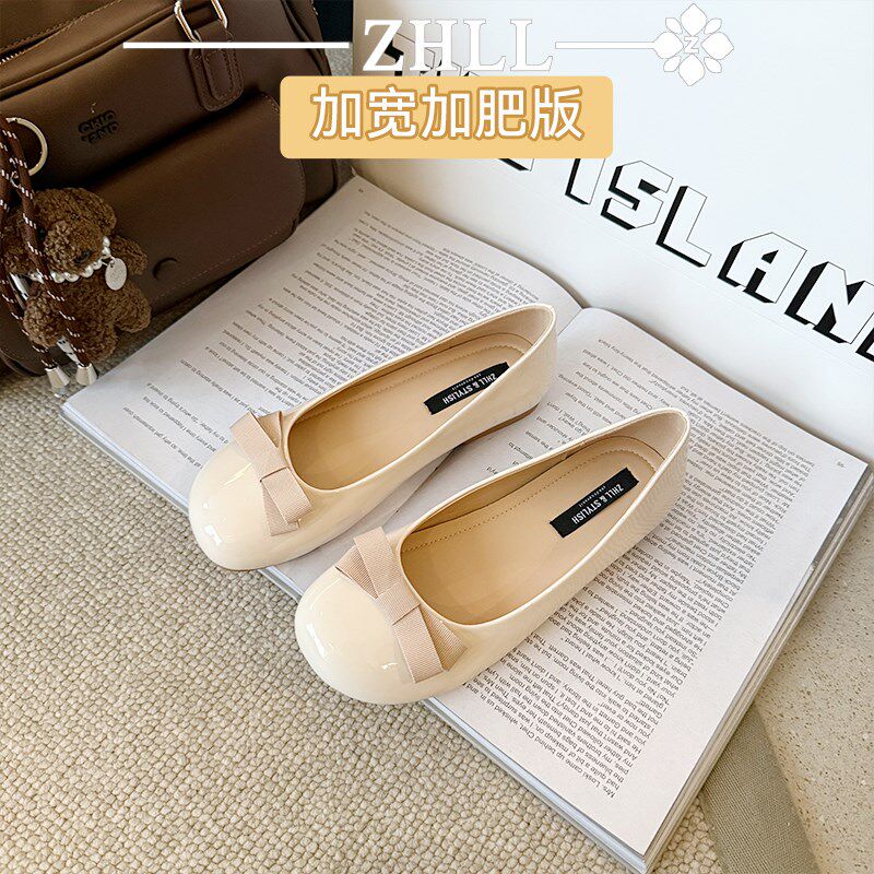 宽胖脚大码女鞋41到43法式浅口平底单鞋女士2025新款瓢鞋红色婚鞋,女鞋,浅口单鞋,淘宝优惠券,粉丝福利购,淘宝优惠卷