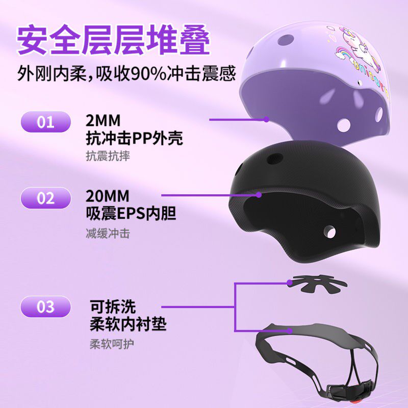 儿童轮滑护具骑行头盔o套装溜冰滑板平衡车自行车防摔护膝防护装