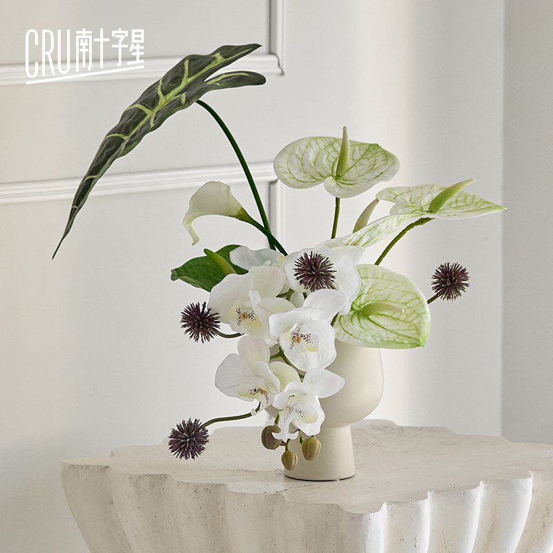 高级感逼真盆栽植物n仿真花艺摆件绿植室内盆景蝴蝶兰客厅假花摆