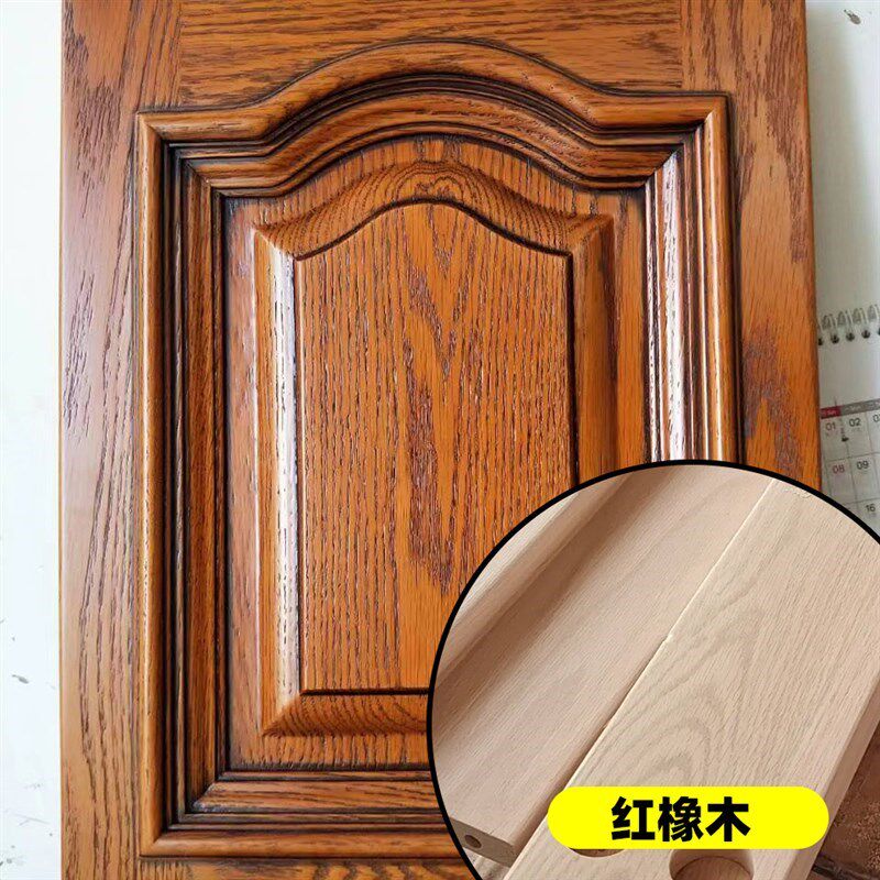 实木柜门订做 烤漆厨房橱柜衣柜门板白胚定M制 红橡木松木白橡法