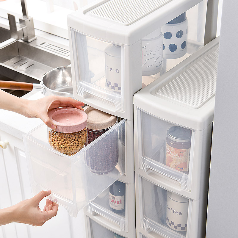 夹缝收纳柜塑料抽屉式厨房卫生间浴室多层落地多功能储物柜置物架