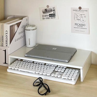 书桌改造好物学习桌面收纳双层置物架宿舍桌上电脑增高架带抽屉