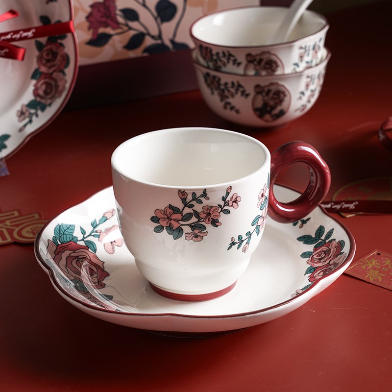 十全十美餐具套装乔迁新居陶瓷中式碗碟套装家用2024新款碗盘礼盒