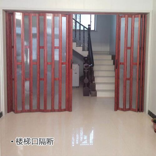 化妆室摺叠门帘拉门通燃气厨房门pvc客厅隔间阳台开放式防油烟